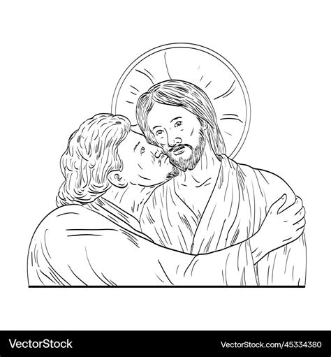 Judas iscariot betrayal of jesus medieval style Vector Image