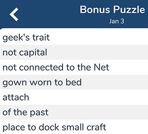 January 3, 2024 7 Little Words bonus puzzles answers