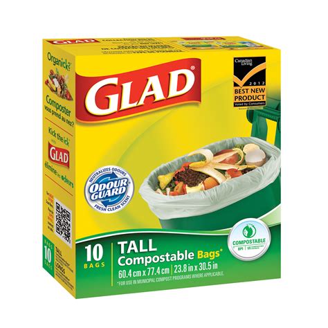 Glad Biodegradable Tall Easy-Tie Kitchen Compostable Bags | Grand & Toy