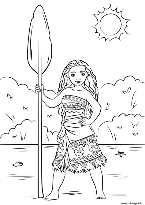 Coloriage Princesse Vaiana Moana Disney Dessin Vaiana Moana à imprimer