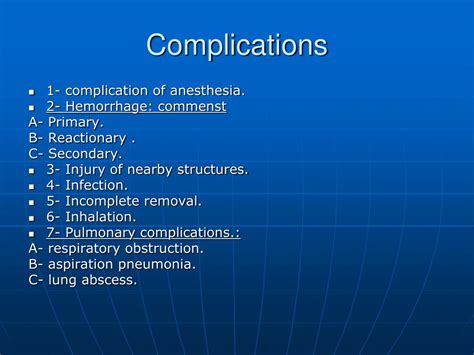 Tonsillectomy Complications