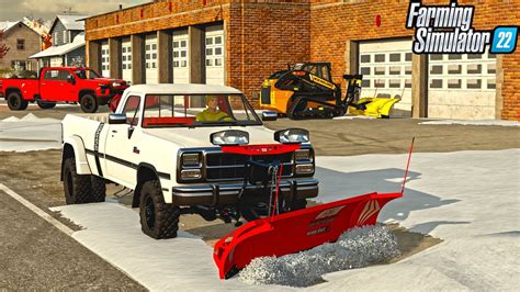 SNOW PLOWING FIRE STATION (10" SNOW) | FARMING SIMULATOR 22 - YouTube