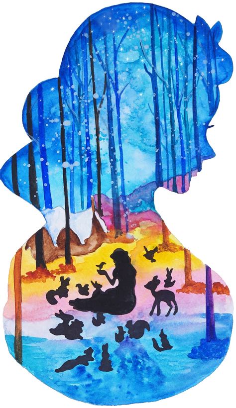 Snow White poster print Disney princess Watercolor art print | Etsy