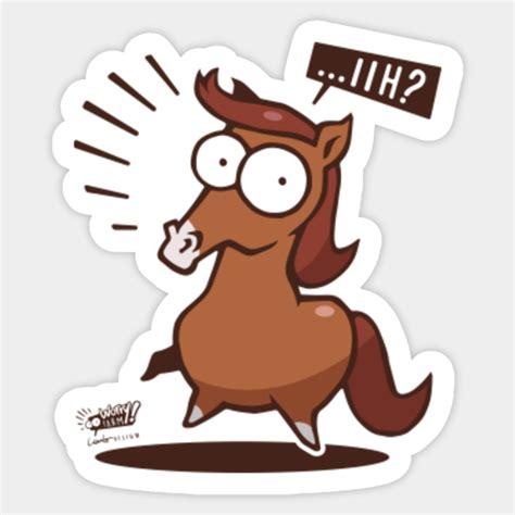 ...IIH? - Scared Horse! - Horse - Sticker | TeePublic