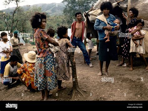 MOUNT PINATUBO DISASTER: SCENE OF AN AETA FAMILY OUTSIDE THEIR TENT ...