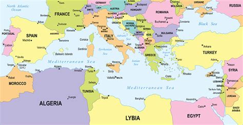 Mediterranean Countries Map Illustration Stock Illustration - Download ...