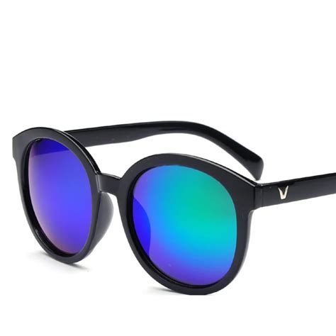 New Fashion V Logo Sunglasses Women Brand Designer G15 Black Vintage Lens Outdoor Round Sun ...