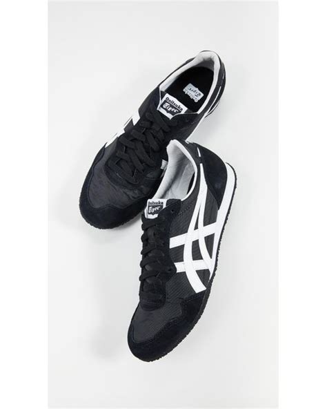 Onitsuka Tiger Leather Serrano Sneakers in Black/White (Black) - Lyst