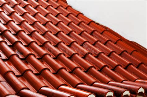 Roof Tiles - Red Tiles or Shingles on House As Background and Stock Image - Image of ...