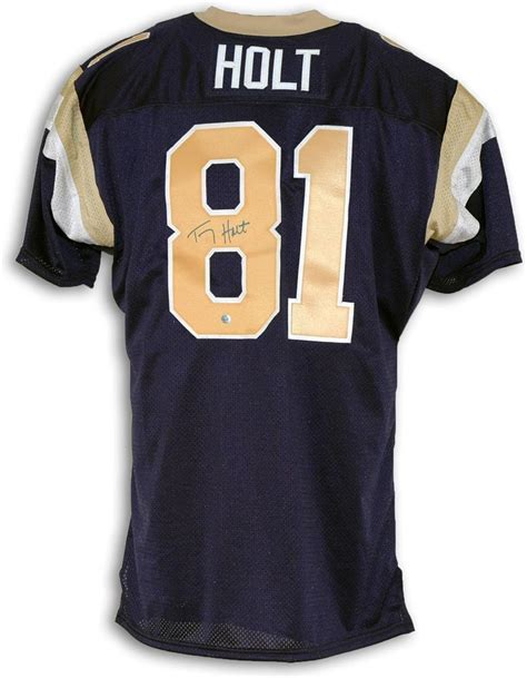 Torry Holt St. Louis Rams Autographed Blue Throwback Jersey Autographed ...