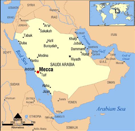 Makka Madina In World Map - Ardisj Michelle