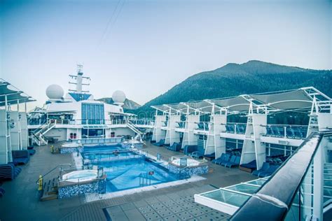 Cruise Ship Deck or Balcony on Trip To Alaska Stock Image - Image of ...