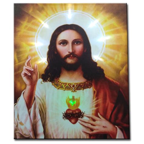 Wholesale 2016 Latest LED Light Oil Paintings on Canvas Jesus, Decoration Painting - Oil ...