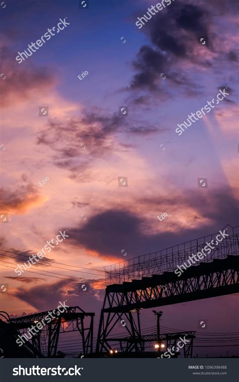 Beautiful Sunset Factory Silhouette Thailand Stock Photo 1096398488 | Shutterstock