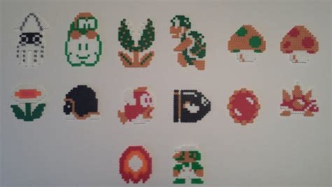 8 bits NES Super Mario Brothers Medium Perler Sprite Set: - Etsy México