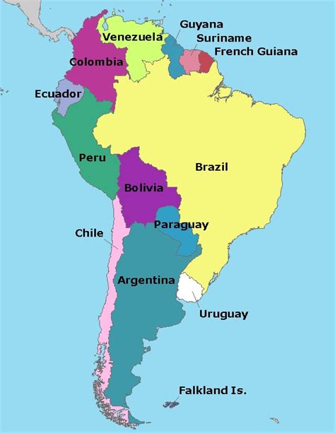 Brazil Map And Surrounding Countries