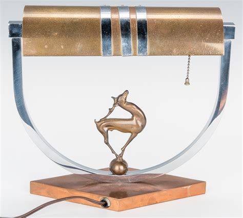 Lot 150: Art Deco Lamp & Bronze Sculpture, 2 items | Case Auctions