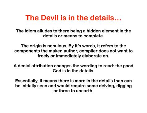 [OC] IDIOMS - THE DEVIL IS IN THE DETAILS : r/vocabulary