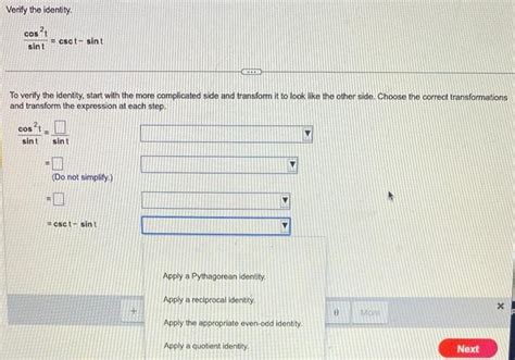 Solved Verify the identity. cosx⋅tanx=sinx To verify the | Chegg.com