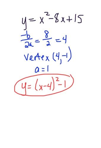 Convert Quadratic Equation To Vertex Form - Tessshebaylo