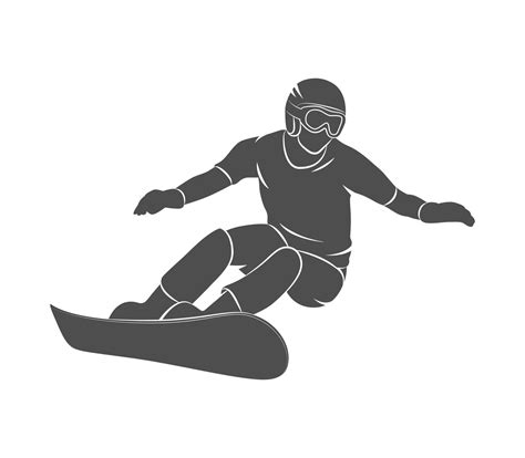 Silhouette snowboarder on a white background. Vector illustration. 2685345 Vector Art at Vecteezy