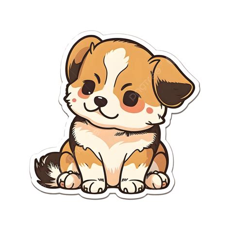 Funny Puppy Dog Cartoon Illustration Sticker, Puppy, Dog Cartoon Illustration, Sticker PNG ...