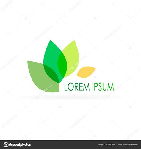 Lorem Ipsum Design Green Leaves Eco Icon Logo Spa Salon Stock Vector ...