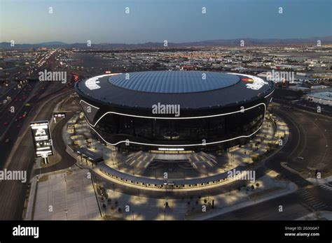 An aerial view of Allegiant Stadium, Monday, March 8, 2021, in Las ...