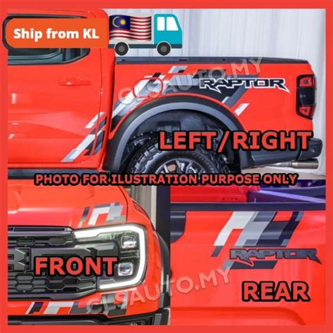 FORD Ranger Body Sticker T9 2022 Raptor Wildtrak Car Decal Lining 1 Set for Left Right Front ...