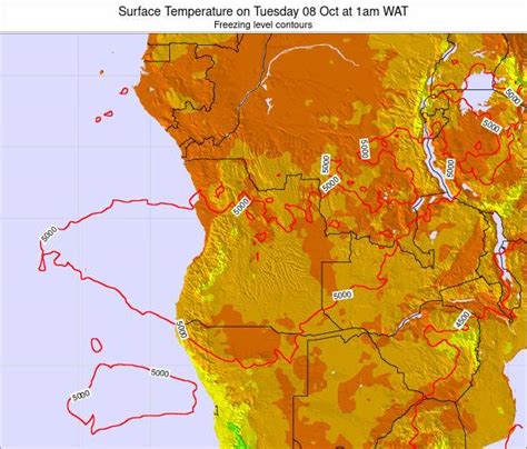 Angola Surface Temperature on Monday 11 Nov at 1pm WAT