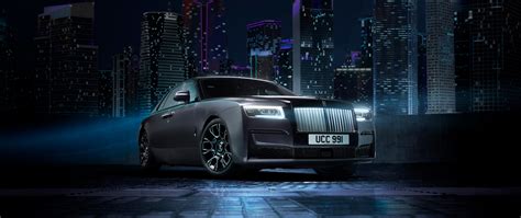 Rolls-Royce Ghost Black Badge Wallpaper 4K, Night, 2021, Car lights