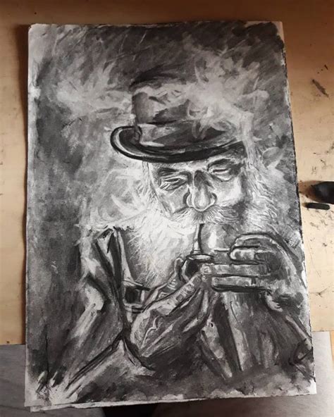 Smoking a pipe Drawing by Stefan Andrei | Saatchi Art