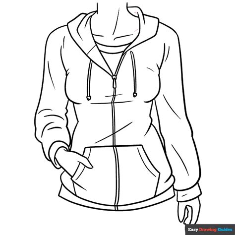 Anime Hoodie Coloring Page | Easy Drawing Guides