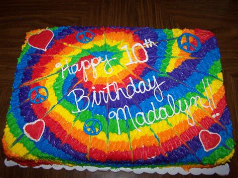 tie dye birthday - inside is rainbow cake with tie dye buttercream icing. :) | cakes | Pinterest ...