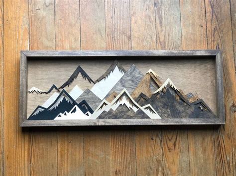 Mountain Art / Wood Art / Reclaimed Wood Art / Nursery Decor / Gallery ...