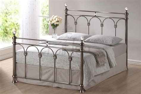 Birlea Shanghai 4ft6 Double Nickel Metal Bed Frame With Crystals by Birlea