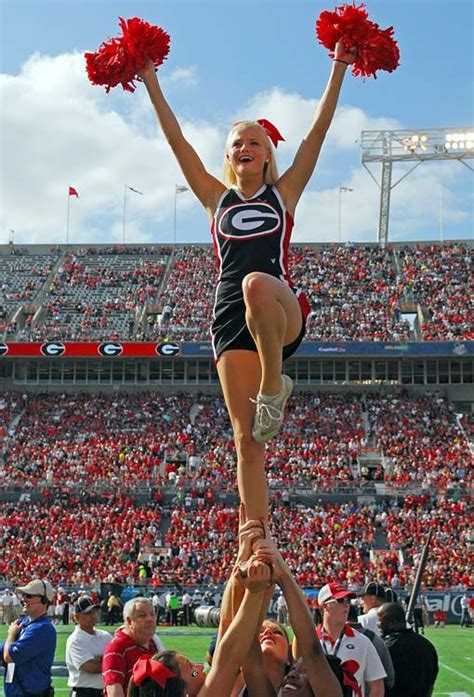 Georgia cheerleader | Cheerleading pictures, College cheerleading, Tcu cheerleaders