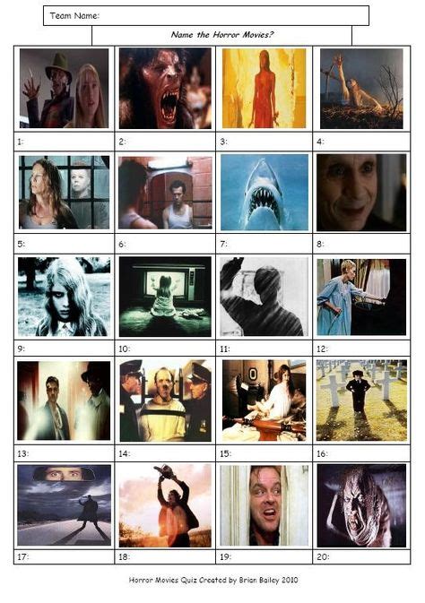 Horror Movies Picture Round, £1.99 | Quizes | Film quiz, Movie trivia questions, Pub quiz questions