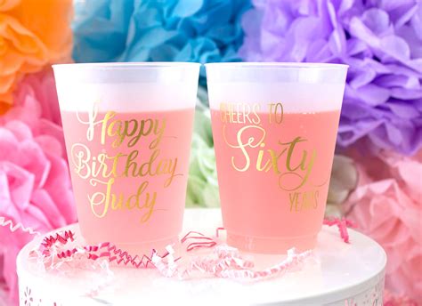 Birthday Party Cups Personalized Plastic Cup Frosted Cups - Etsy