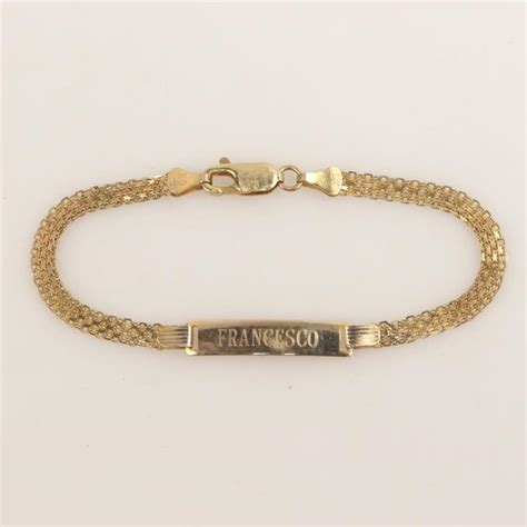 14kt Gold Name Plate Bracelet | Property Room