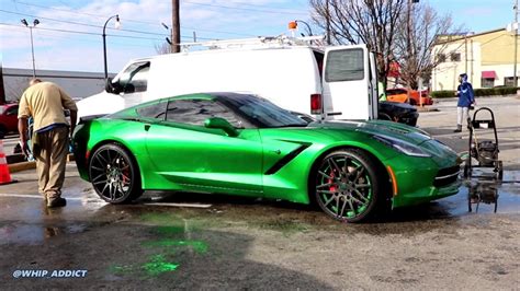 WhipAddict: WET! Kandy Green Chevrolet Corvette Stingray on Concave ...