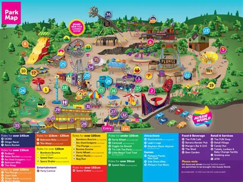 Aussie World Map and Brochure (2019 - 2024) | ThemeParkBrochures.net