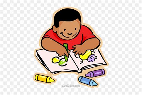 Coloring Book Clipart Little Boy With Crayons And Coloring - Coloring ...