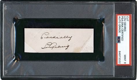 Gorgeous Lou Gehrig Autograph (PSA MINT 9)