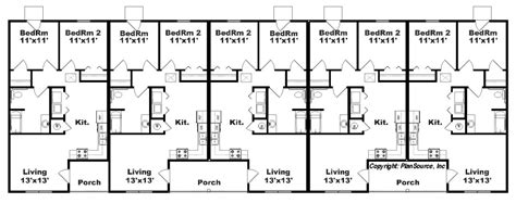 Apartment plan with 5 units; J748-5 | PlanSource, Inc