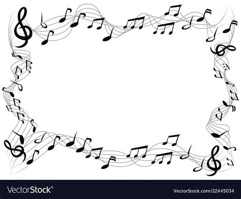 Music notes square frame background vector image on (com imagens)