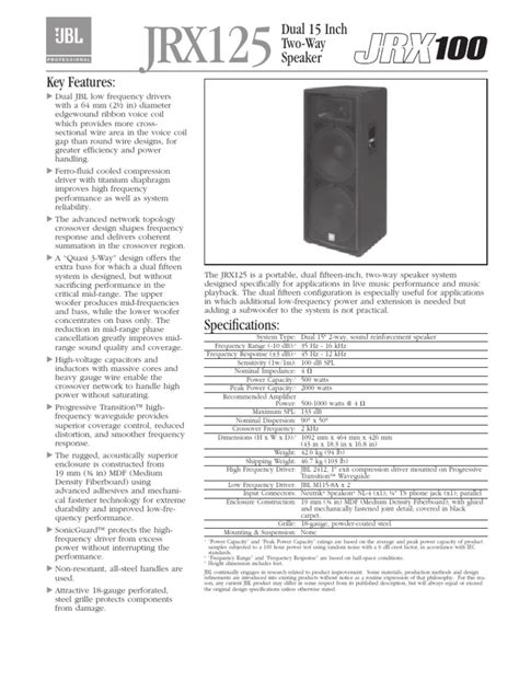 JBL jrx100 | Loudspeaker | Manufactured Goods