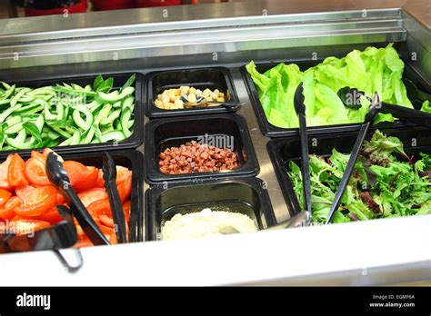 Salad bar display Stock Photo - Alamy