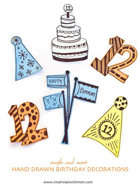 Simple Hand Drawn Paper Birthday Decorations Really Are The Best! - creative jewish mom