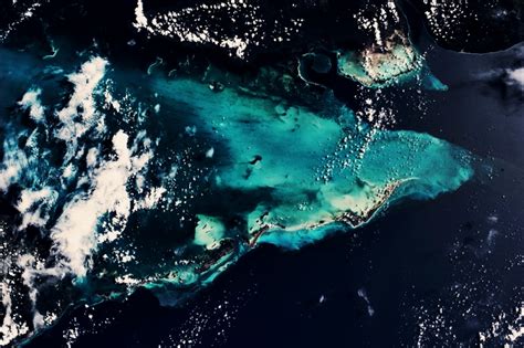 Satellite view of Cuban islands in the Caribbean Sea Poster Print by ...